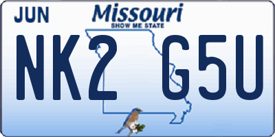 MO license plate NK2G5U