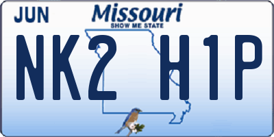 MO license plate NK2H1P