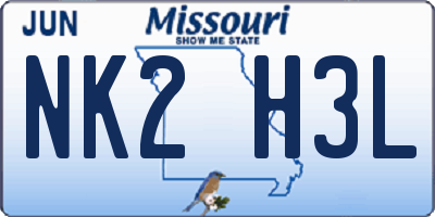 MO license plate NK2H3L