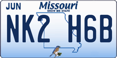 MO license plate NK2H6B