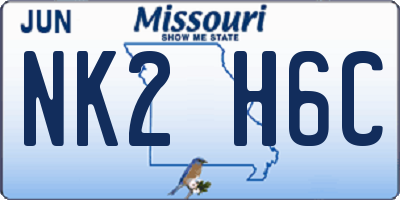 MO license plate NK2H6C