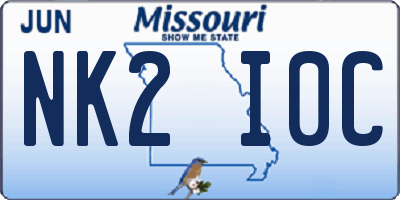 MO license plate NK2I0C