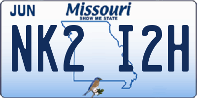 MO license plate NK2I2H