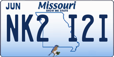 MO license plate NK2I2I