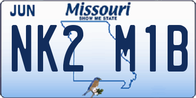 MO license plate NK2M1B