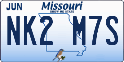 MO license plate NK2M7S