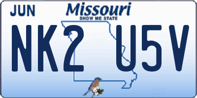 MO license plate NK2U5V