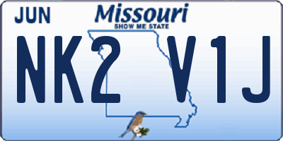 MO license plate NK2V1J
