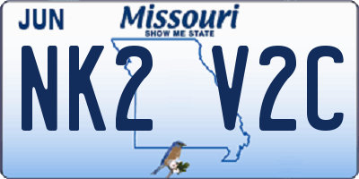 MO license plate NK2V2C