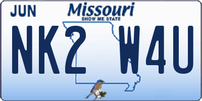 MO license plate NK2W4U