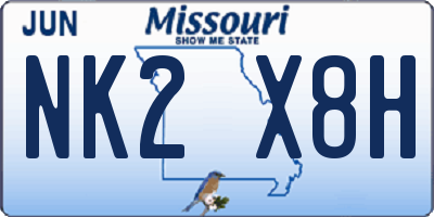 MO license plate NK2X8H