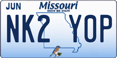 MO license plate NK2Y0P