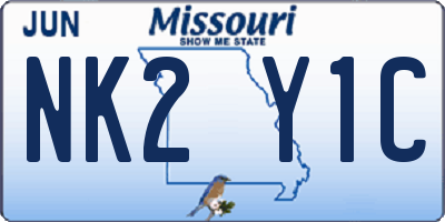 MO license plate NK2Y1C