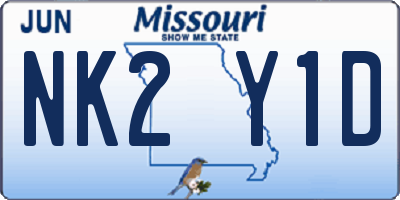 MO license plate NK2Y1D