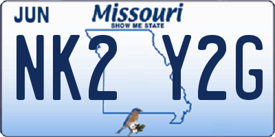 MO license plate NK2Y2G