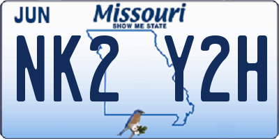 MO license plate NK2Y2H