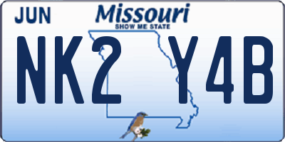 MO license plate NK2Y4B