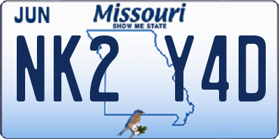 MO license plate NK2Y4D
