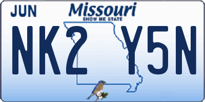 MO license plate NK2Y5N
