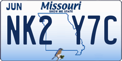 MO license plate NK2Y7C