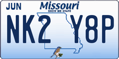 MO license plate NK2Y8P