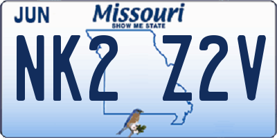MO license plate NK2Z2V