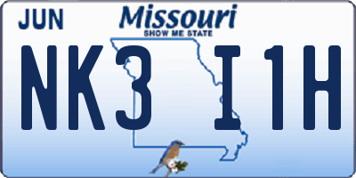 MO license plate NK3I1H