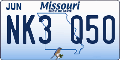 MO license plate NK3Q5O