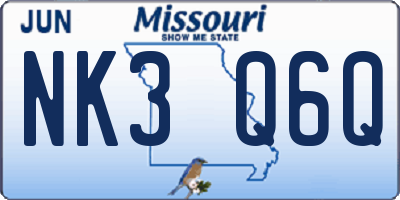 MO license plate NK3Q6Q