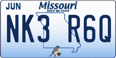 MO license plate NK3R6Q