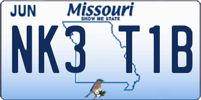 MO license plate NK3T1B