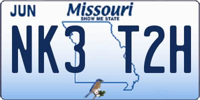 MO license plate NK3T2H