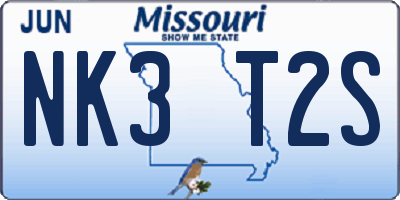 MO license plate NK3T2S