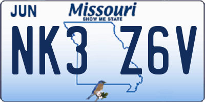 MO license plate NK3Z6V