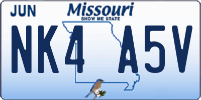 MO license plate NK4A5V