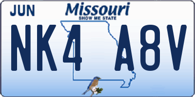 MO license plate NK4A8V