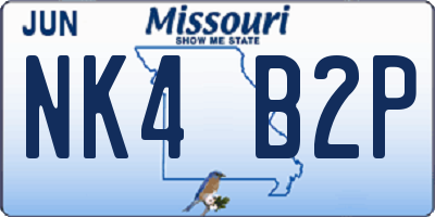 MO license plate NK4B2P