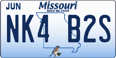 MO license plate NK4B2S
