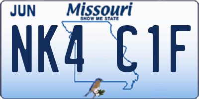 MO license plate NK4C1F