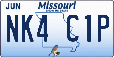 MO license plate NK4C1P