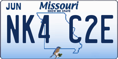 MO license plate NK4C2E