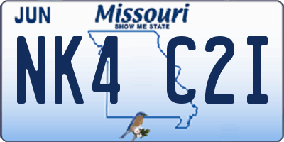 MO license plate NK4C2I