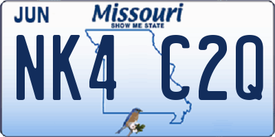 MO license plate NK4C2Q