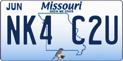 MO license plate NK4C2U