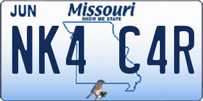MO license plate NK4C4R