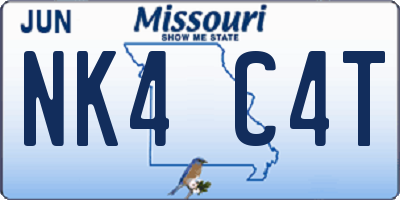 MO license plate NK4C4T