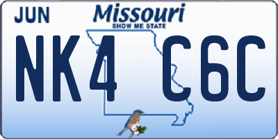 MO license plate NK4C6C