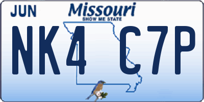 MO license plate NK4C7P