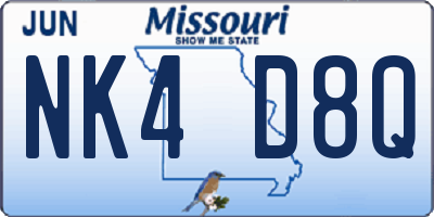 MO license plate NK4D8Q