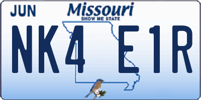 MO license plate NK4E1R